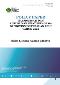 Policy paper: harmonisasi dan kerukunan umat beragama di provinsi kepulauan riau tahun 2023