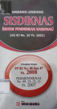 Undang-Undang Sisdiknas (Sistem Pendidikan Nasional)