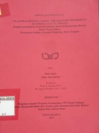 Image of Ringkasan Disertasi Nilai Budaya Lokal Sebagai Basis Pendidikan Dilereng Gunung Merapi