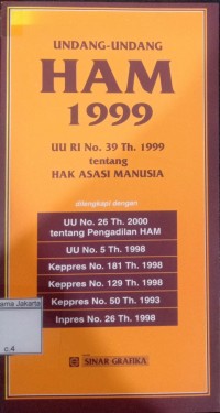 Undang-Undang HAM 1999: UU RI No. 39 Th. 1999 Tentang Hak Asasi Manusia