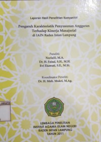 Pengaruh Karakteristik Penyusunan Anggaran Terhadap Kinerja Manajerial di IAIN Raden Intan Lampung