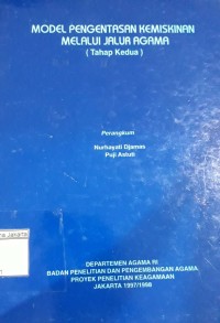 Model Pengentasan Kemiskinan Melalui Jalur Agama