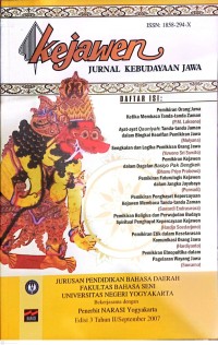 Image of Kejawen : jurnal kebudayaan jawa Vol. 2 No. 3 (2007) September