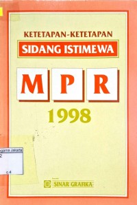 Ketetapan-ketetapan sidang istimewa MPR 1998