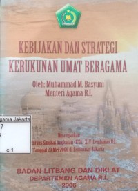 Kebijakan dan strategi Kerukunan Umat Beragama